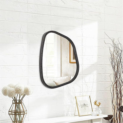Irregular Asymmetrical Mirror Wall Mounted, Unique Vanity Mirror, Shaped Dressing Mirror Decorative for Living Room, Bathroom, Bedroom, Entryway Wall Decor 14"x10"