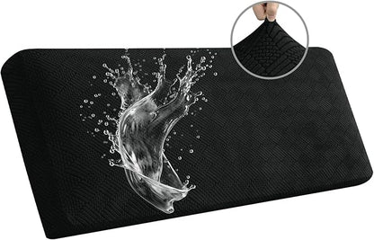 Easy-Going Waterproof Couch Cushion Covers for Couches and Sofas, Stretch Jacquard Sofa Seat Cover Replacement for Dogs, Pets & Kids, Durable Furniture Protector for Oversized Sofa Cushions, Black