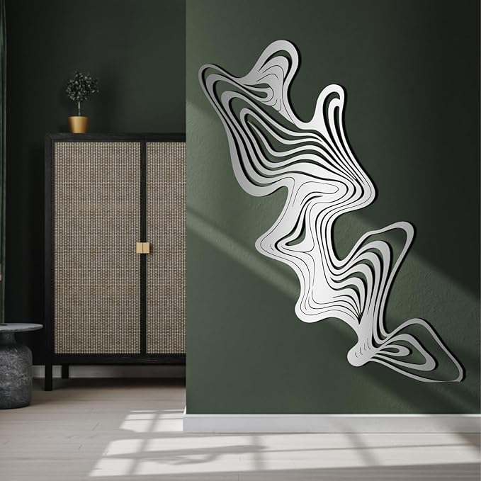 Abstract Line Metal Wall Art,Abstract Metal Wall Art,Abstract Metal Line Art Wall Decor,Metal Line Art,Abstract Wall Art,Modern Wall Art,Living Room Decor (Gold, 24x31inch / 62x80cm, metal wall art)