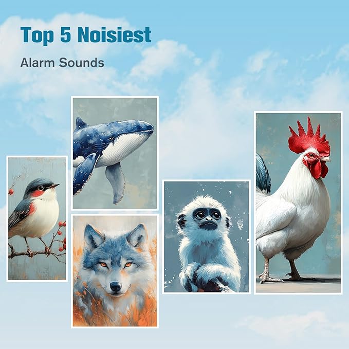 REACHER Extra Loud Alarm Clock for Heavy Sleepers Adults, 5 Extremely Loud Wake Up Sounds, Kids Alarm Clock for Teens, Boys, Bedrooms, LED Digital Display, 7 Color Night Light,Dimmer,Bedside