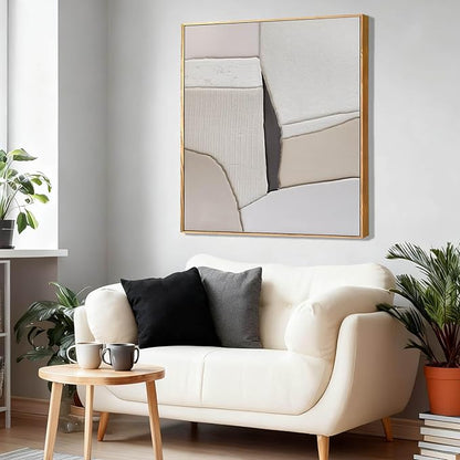 LEVERUP Modern Wall Decorations Abstract Wall Art Canvas Grey Painting Posters for Dining Room Living Room Office 32×40 Inchs Ready To Hang