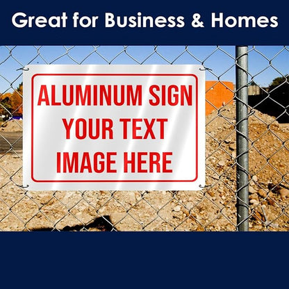Generic Bulk Custom Aluminum Sign, Customized Personalized Metal Signs Add Text Logo Image For Garden Office Business Farm Home Bar Indoor Outdoor 6"x8", White