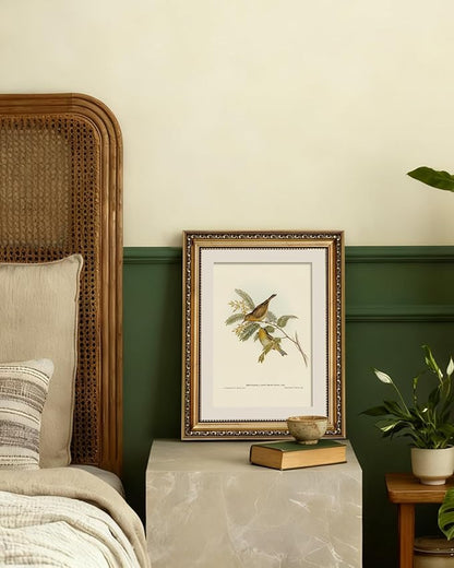 InSimSea Gold Framed Canvas Wall Art Room Decor Birds Art Prints Home Decoration Vintage Artwork Painting Picture Bathroom Wall Decor Animals Artwork for Living Room Bedroom Kitchen Office