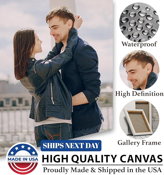 TreeDeal Custom Canvas Prints with Your Photos, Framed 24” x 36” Personalized Pictures Print, Customized Photo to Canvas Wall Art Ideal for Home Decor Gift Wrapping Pets Family Baby Wedding
