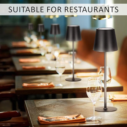 Retisee 12 Pack Cordless Table Lamp Portable Led Rechargeable Desk Lamp 3000mah Battery Operated 3 Color Stepless Dimming Waterproof Light Touch Control for Bedroom Restaurant Bars Coffee Shop Camping