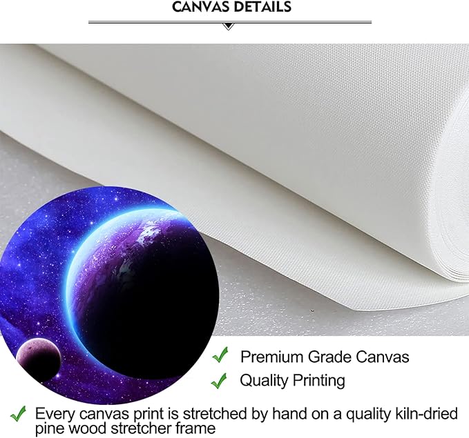 iKNOW FOTO 3 Piece Canvas Prints Galaxy Stars Abstract Space Wall Art Elements of This Image Modern Home Decor Stretched and Framed Ready to Hang for Kids Room Decor 12x16inchx3pcs