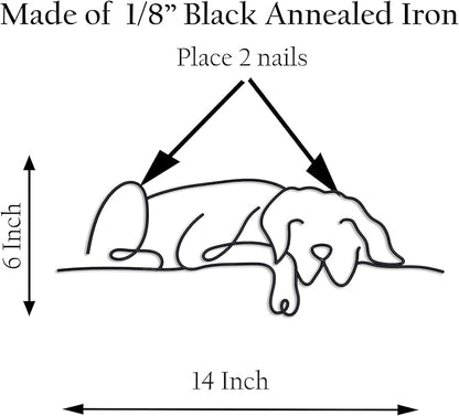 Matani Metal Dog Wall Decor | Minimalist Room & Living Room Wall Decor (Sleeping Labrador)