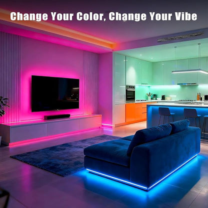 DAYBETTER Smart RGB Led Strip Lights, 150ft Led Lights for Bedroom with App Control, Multicolor Changing Led Light Strips Apply for Home Decor, Living Room, Kitchen, Home Party Decoration