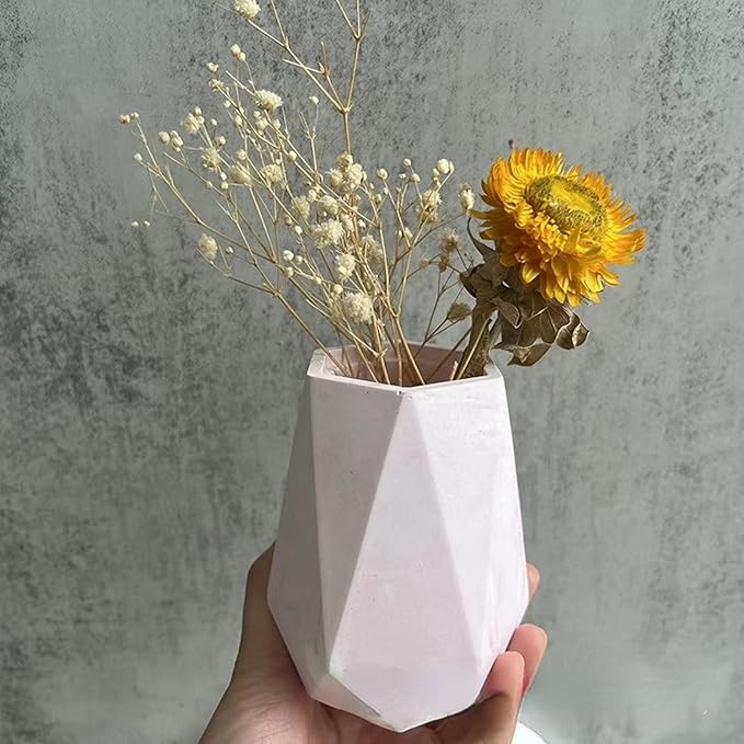Hexagon Diamond Vase Plaster Concrete Flower Pot Silicone Mold Succulent Plants Cement Clay Mold Pen Holder Mould Home Decor Ornament