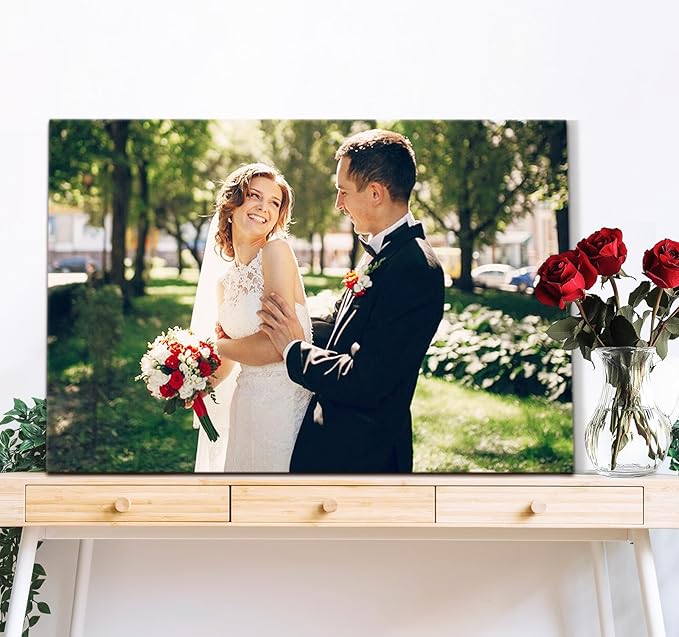 TreeDeal Custom Canvas Prints with Your Photos, Framed 30” x 20” Personalized Pictures Print, Customized Photo to Canvas Wall Art Ideal for Home Decor Gift Wrapping Pets Family Baby Wedding