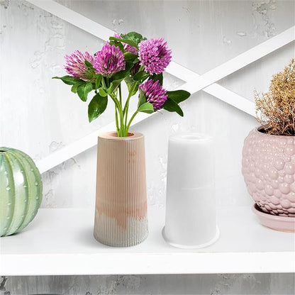 Striped Vase Clay Silicone Mold Succulent Planter Concrete Flower Pot Plaster Cement Mold Epoxy Resin Pen Holder Mould