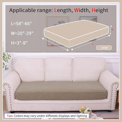 hyha Waterproof Couch Cushion Covers, Waterproof Sectional Couch Covers for 3 Cushion Sofa for Pets, Stretch Sofa Slipcover Washable with Elastic Bottom(Large, Camel)