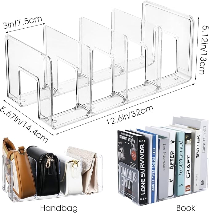 4pcs Acrylic File Organizer Acrylic File Holder Clear Files Sorter Purse Organizer Desk Files Organizers Sturdy Desktop FileFolder Organizers for Envelope Mail Letter Paper Notebook Electronics Office