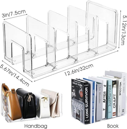 4pcs Acrylic File Organizer Acrylic File Holder Clear Files Sorter Purse Organizer Desk Files Organizers Sturdy Desktop FileFolder Organizers for Envelope Mail Letter Paper Notebook Electronics Office