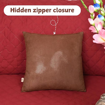 Star Sparkling Suede Leather Pillow Cover, Square Soft Metallic Throw Pillow Covers, Pillow Cases for Home Décor, Sofa, Couch Chair, Car (18x18 Inches, Sparkling Brown Pack of 1)