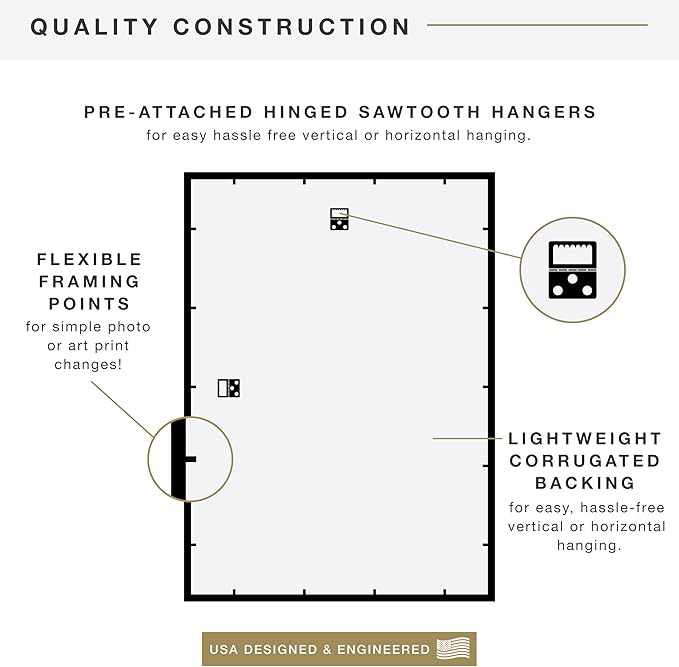 MCS Trendsetter 20x30 Poster Frame Black High-Gloss, Vertical & Horizontal Wall Hanging Large Picture Frame for Photos, Posters & Art Prints (1-Pack)
