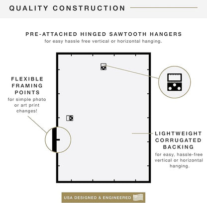 MCS Trendsetter 20x30 Poster Frame Black High-Gloss, Vertical & Horizontal Wall Hanging Large Picture Frame for Photos, Posters & Art Prints (1-Pack)