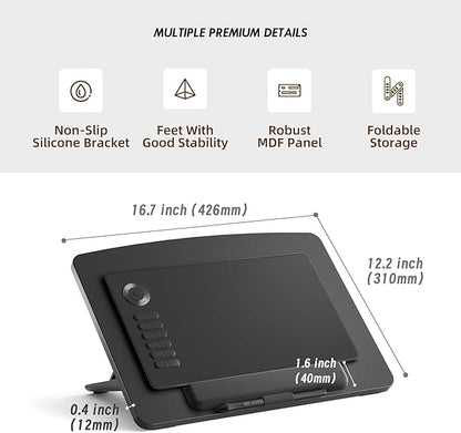 Extra Large Tablet Stand Adjustable Digital Drawing Tablet Holder Desktop Foldable Compatible with iPad,Fire HD,Galaxy Tab,Surface Pro,Graphics Tablet and More,Fit 7-23.8 inch