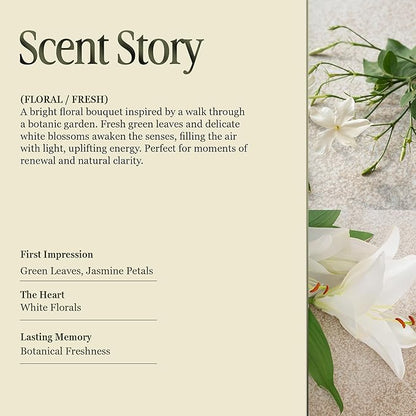 Annex Lily of The Valley & Jasmine Luxury Scented Candle - 8oz Handmade Ceramic Jar Candle - 50hr Clean Burn, 100% Non-Toxic Soy Wax, Home Fragrance, Aesthetic Decor Gift for Men Women - White Floral