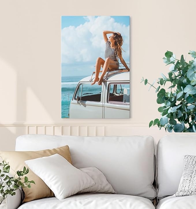 TreeDeal Custom Canvas Prints with Your Photos, Framed 12” x 18” Personalized Pictures Print, Customized Photo to Canvas Wall Art Ideal for Home Decor Gift Wrapping Pets Family Baby Wedding