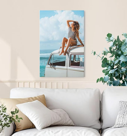 TreeDeal Custom Canvas Prints with Your Photos, Framed 12” x 18” Personalized Pictures Print, Customized Photo to Canvas Wall Art Ideal for Home Decor Gift Wrapping Pets Family Baby Wedding