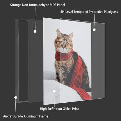 jenesaisquoi Upload Your Photo Image Custom Personalized Photo to Poster Printing Home Decor Wall Art Prints (Black Frame, 16" x 24")