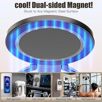 Magnetic Phone Ring for MagSafe Grip [Sucker] [Super Magnet] [Magnet Phone Stand Grip Compatible with Car Mounts] Mag Safe Accessory for iPhone 17/16/15/14/13 Pro Max Plus, Black