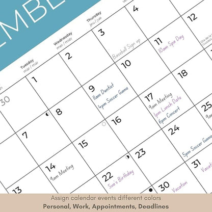 Beach Calendar 2026 | 12" x 24" Open | Giftable Paradise Calendar 2026 | Thick & Sturdy Paper for Planning | Pacific Waters Press (Beaches)