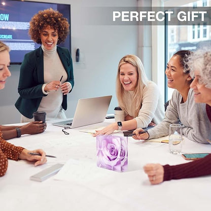 Acrylic Decorative for Home Decor Beautiful Purple Rose With Morning Dew Nurse Presents for Women - Presents for Women Friends - Holiday Presents,Inexpensive Thank You Presents Ideas