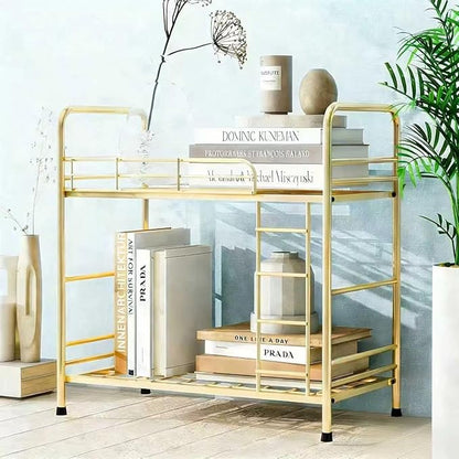 Desk Organizer Storage and Frees Up The Space of The Desk, Metal Small Bookshelf with Bunk Bed Design,Small Desk Organizer 9x2.5x17.7 Inch