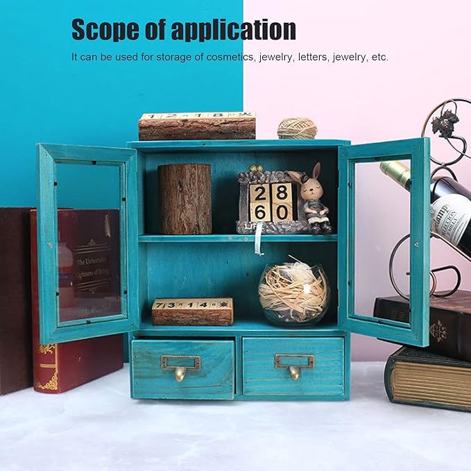 Restokki Desktop Organizer - Stylish Wood Storage Box for Home & Office - Convenient, Space-Saving Design - Ideal for Makeup, Documents, Stationery, and More.Desktop Drawers.