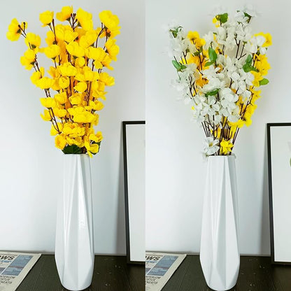 12Inch Tall Vase White Ceramic Flower Vases for Pampas Grass,Home Decor, Modern Textured Vases for Living Room Decorations,Table Centerpieces,Shelf,Farmhouse Small Ceramic Vase