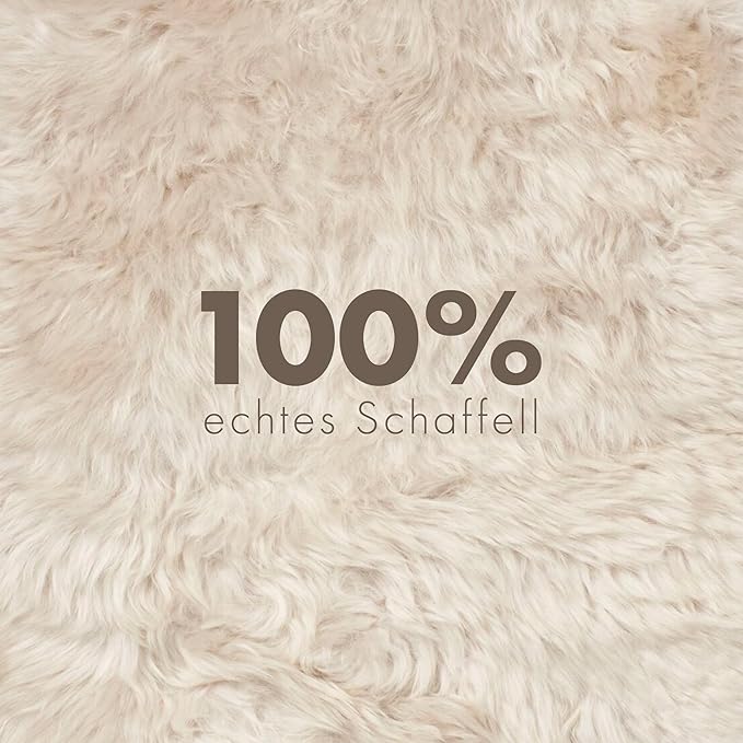 Real Sheepskin Rug 2x6 ft | Sheepskin Rugs for Living Room and Sofa | Bedside Rugs for Bedrooms | Large Fluffy Rug is Breathable & Heat-regulating in Color Beige