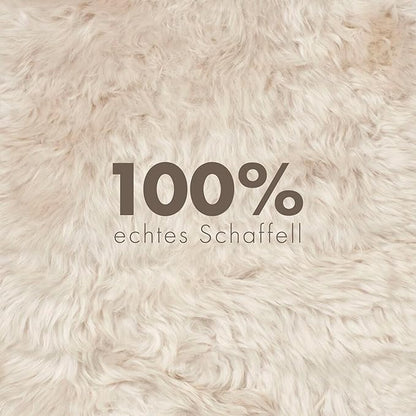 Real Sheepskin Rug 2x6 ft | Sheepskin Rugs for Living Room and Sofa | Bedside Rugs for Bedrooms | Large Fluffy Rug is Breathable & Heat-regulating in Color Beige