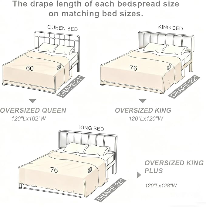 Oversized King Bedspread Quilt 120" x 120", 100% Cotton Lightweight Bed Spreads Coverlet Set Farmhouse Bedding Cover, 3 Piece, Brown/Gray/Beige