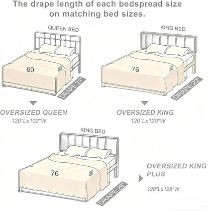 Oversized King Bedspread Quilt 120" x 120", 100% Cotton Lightweight Bed Spreads Coverlet Set Farmhouse Bedding Cover, 3 Piece, Brown/Gray/Beige