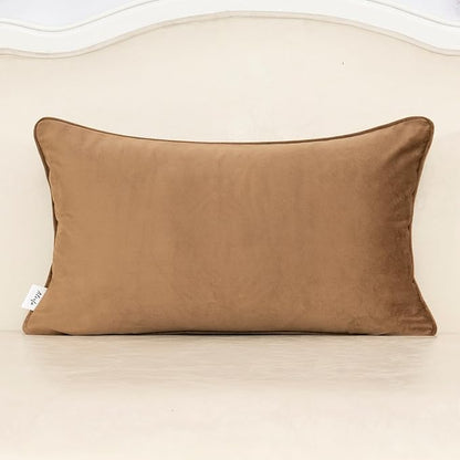 Alerfa Brown Floral Throw Pillow Cover 12 x 20 Inch Cut Velvet Rectange Luxury Decorative Lumbar Pillow Cover for Couch Living Room Bedroom