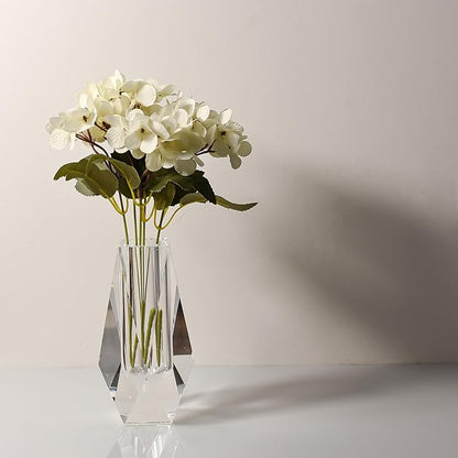 Kitcom Flower/Bud Crystal Vase Decorative Vases for Home, Wedding, Christmas, Outline Dimensions W2.4''xH6.3'', Clear with Gift Box