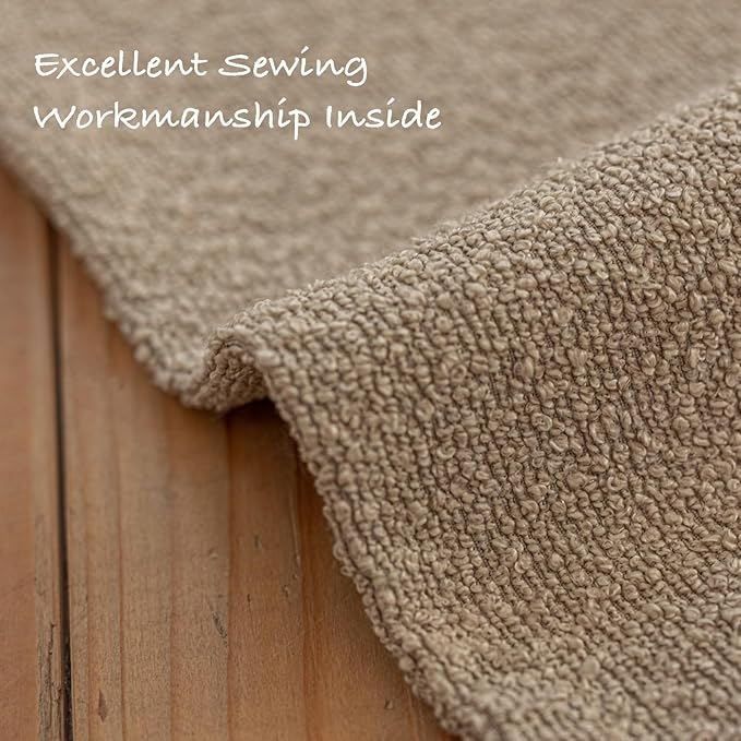 GEEORY Decorative Throw Pillow Covers 20x20 Inch Pack of 2,Textured Boucle Neutral Cushion Cases for Bed Couch Sofa, Accent Modern Farmhouse & Minimalist Home Decor (Oatmeal Beige) GE03-20