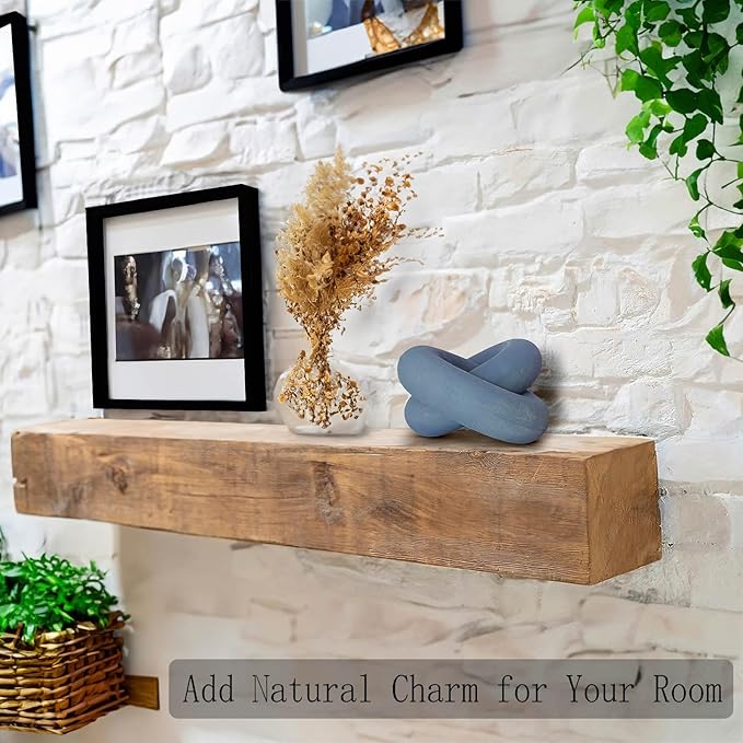 Wood Knot Decor Chain Link - Coffee Table Shelf Office Entryway Decorative Object Wooden Knot Sculpture Rustic Accents Modern Boho Celtic Home Living Room Farmhouse