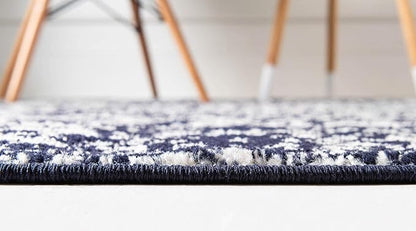 Rugs.com Arlington Collection Rug – 3' x 5' Oval Navy Blue Medium-Pile Rug Perfect for Living Rooms, Large Dining Rooms, Open Floorplans
