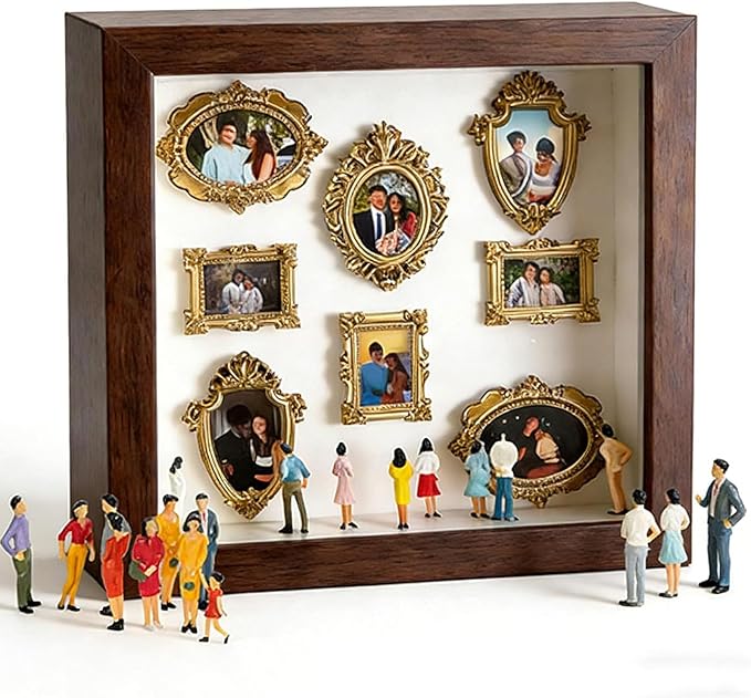 DIY Mini Museum Silhouette Box Unique Memory Keepsake for Home Decor 2026 New Mini Museum Display (Brown)