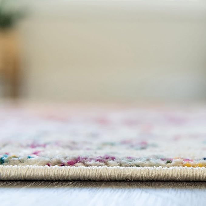 Rugs.com Arlington Collection Rug – 5 Ft Round Multi Medium-Pile Rug Perfect for Kitchens, Dining Rooms