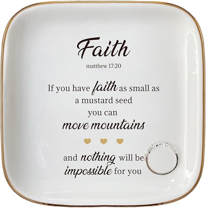 Scwhousi Ring Dish Jewelry Tray for Friend Mom Sister Maid of Honor,Birthday Mother's Day Christmas Gifts