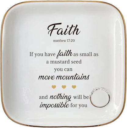 Scwhousi Ring Dish Jewelry Tray for Friend Mom Sister Maid of Honor,Birthday Mother's Day Christmas Gifts