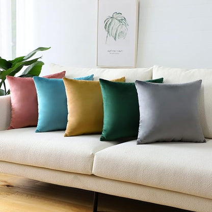Artscope Luxury Velvet Pillow Covers Super Soft Decorative Square Throw Pillow Covers Case Cushion Covers for Sofa Couch Bedroom Car Decor 26x26 Inch Gold