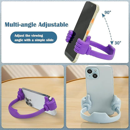 Honsky Thumbs up Cell Phone Stand Holder, Ok Stand Tablet Stand Cradle for Desk Desktop Smartphone Cellphone Mobile Phone Tablets - Universal Adjustable Flexible - Light Blue/Light Yellow
