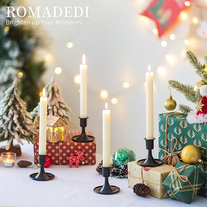 Black Candlestick Candle Holders for Taper : Romadedi Candle Stick Holder Vintage Table Centerpiece Halloween Decoration Wedding Christmas Fireplace Mantel Home Deocr Set of 2