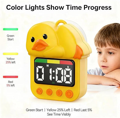 Doli Yearning Duck Shower Timer for Kids Waterproof Quacking Shower Clock Bathroom Magnetic Charging