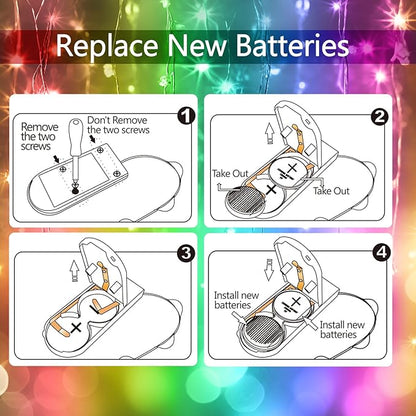 6 Pack Fairy Lights Battery Operated with Timer 2PCS Remote 6.5ft 20LED Multicolor Twinkle Lights Waterproof Silver Wire Fireflies Lights DIY Mason Jar Wedding Party Christmas Centerpiece Table Deco